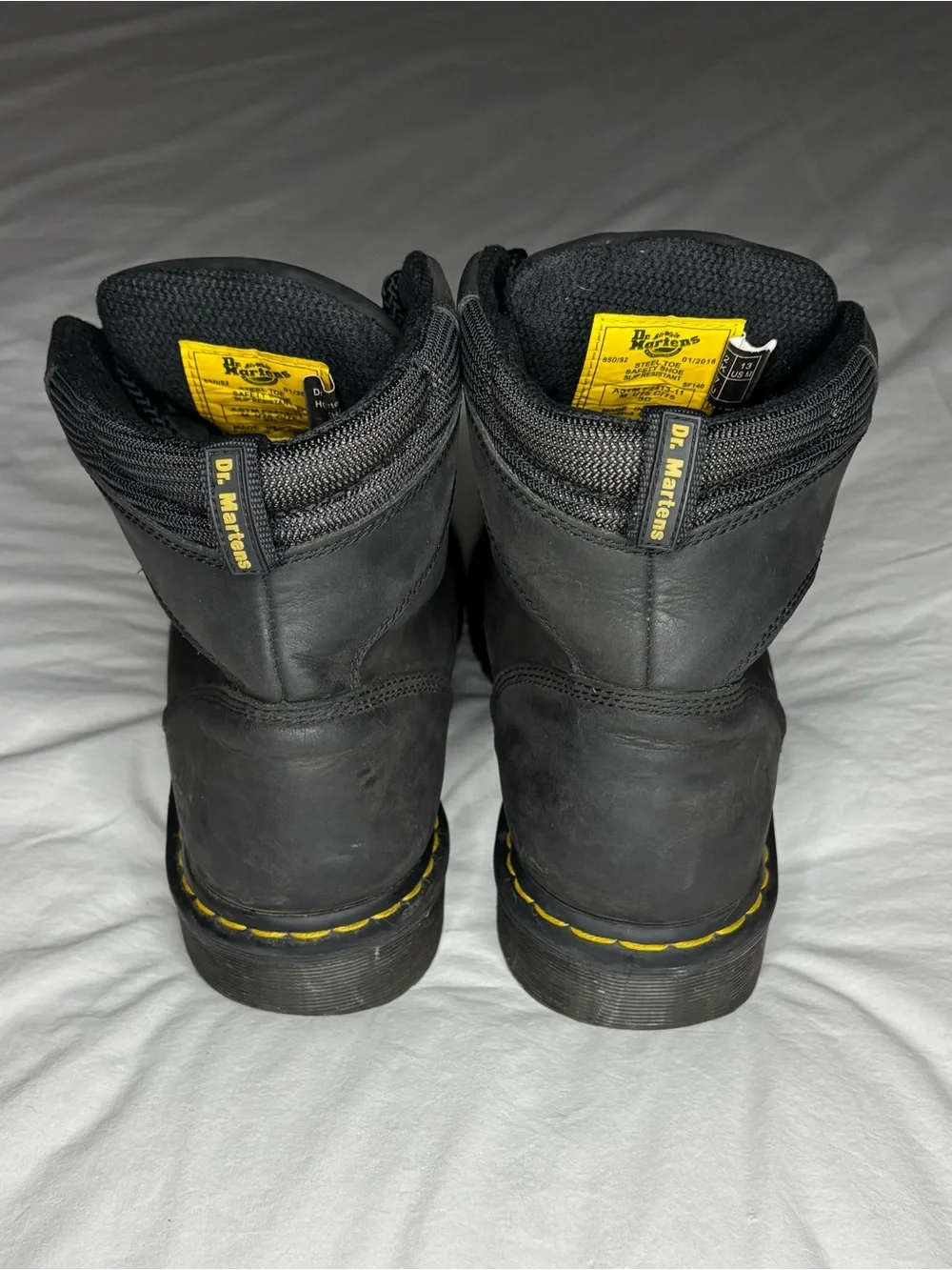 Dr. Martens Holkham Steel Toe Hiker Safety Shoe Black Size 13 US Men's